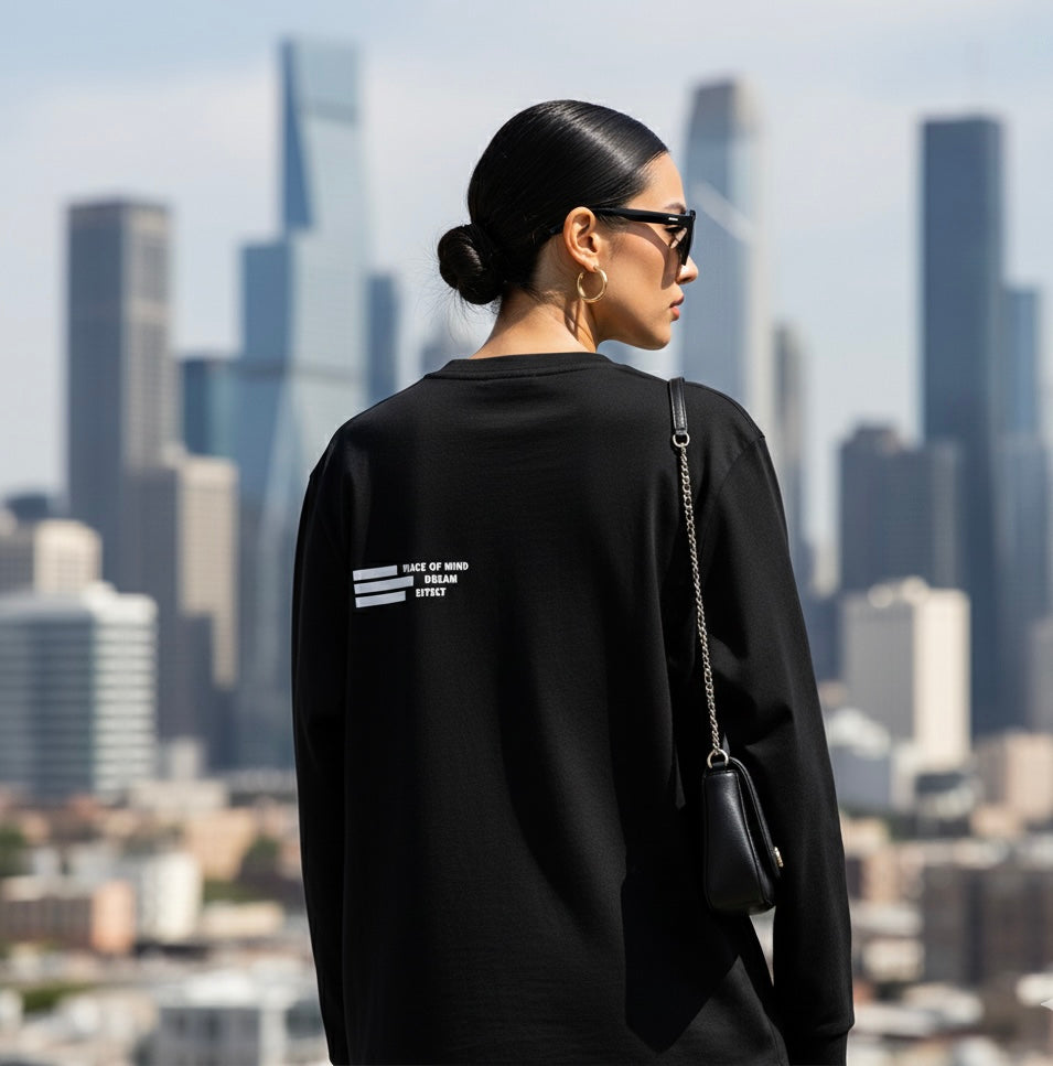 MdM PoM Long Sleeve Black White